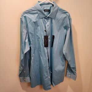 Marc Antony Slim Fit 100% Cotton Button Down Long Sleeves Shirt Size 17 1/2 NWT